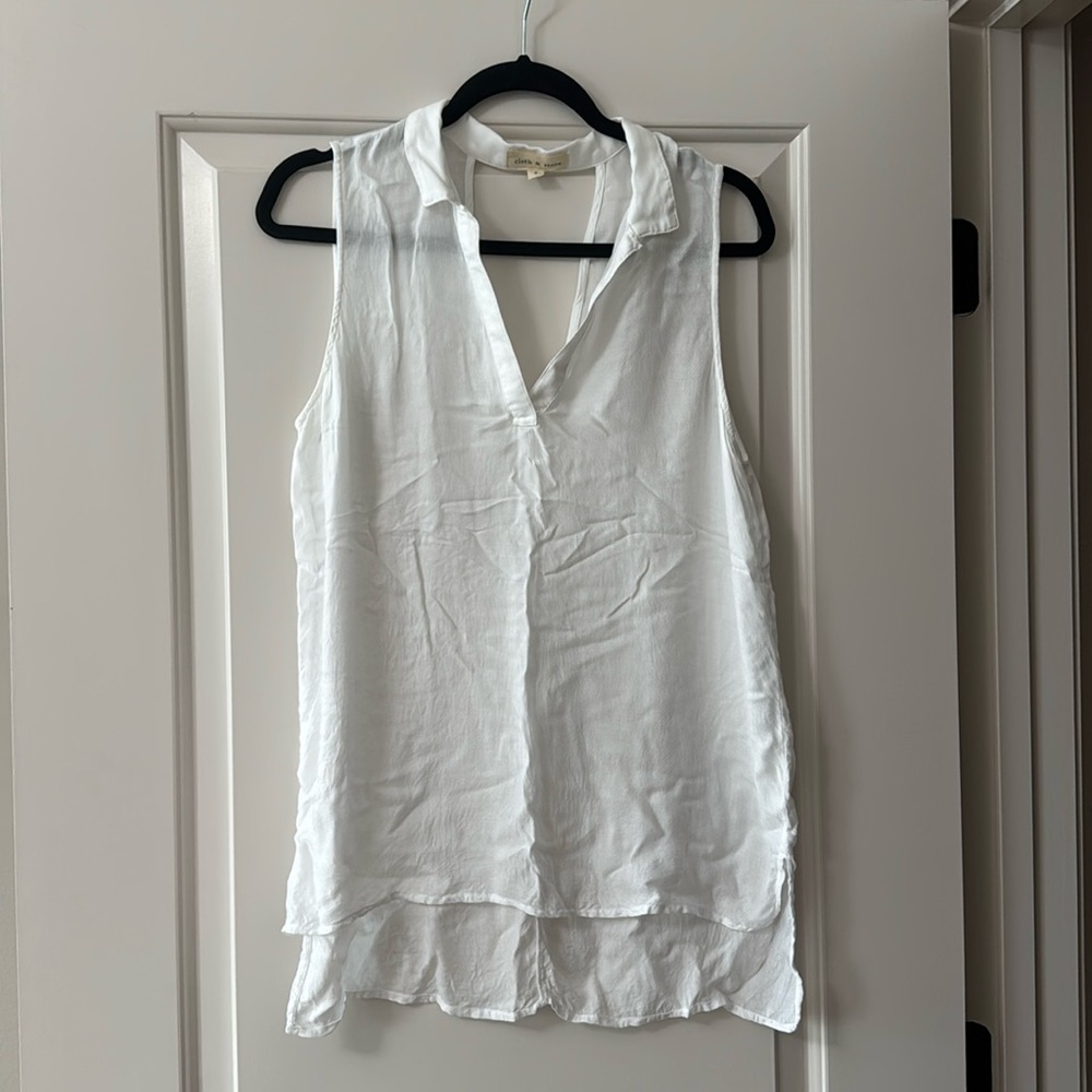 Cloth & Stone White Tank, Size Small